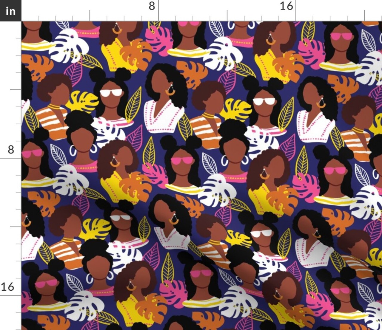 African American Black Women Woman Girl Summer Africa Custom Printed Fabric by Spoonflower Various Fabrics by the Yard or Fat Quarter